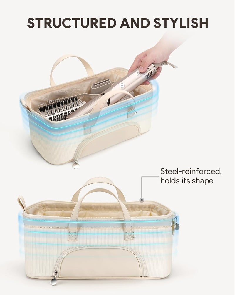 Lotour Hair Tools Travel Case Bag for Shark HD430 Flex Style/Dyson Hair Dryer/Dyson Airwrap, Portable Travel Storage Organizer for Hair Attachments (White) - Image 3
